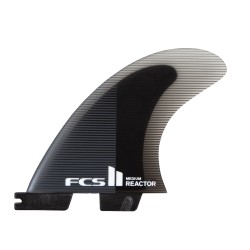 derives surf FCS II Reactor PC Medium Charcoal/Black Tri Retail Fins