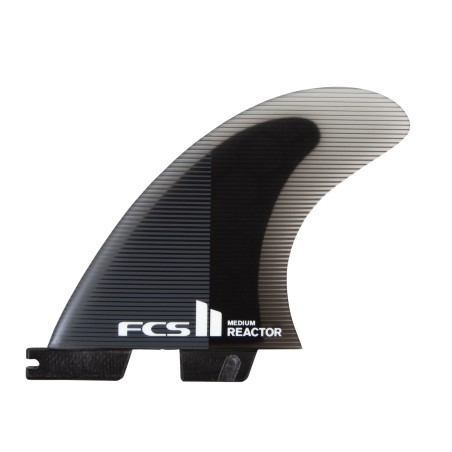 derives surf FCS II Reactor PC Medium Charcoal/Black Tri Retail Fins