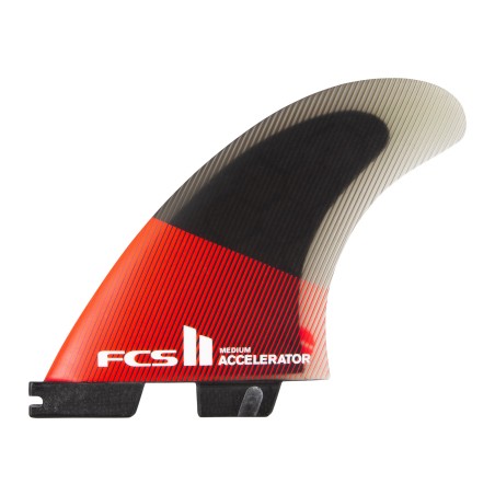 derives surf FCS II Accelerator PC Medium Red/Black Tri Retail Fins