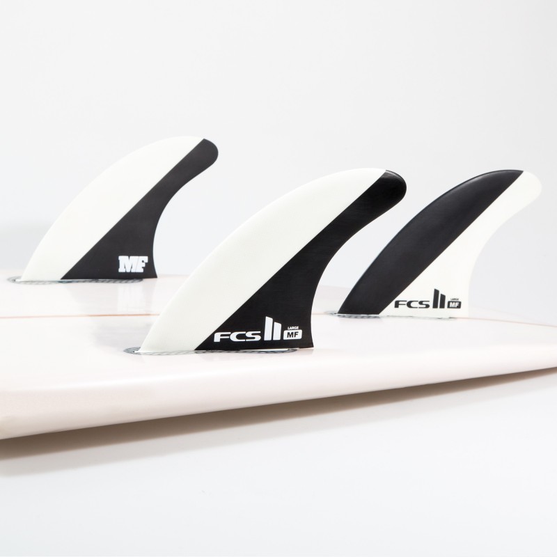 derives FCS II MF PC Black White Medium Tri Retail Fins