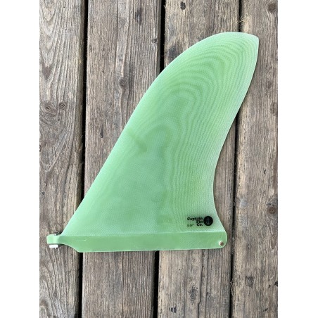 derive surf captain fin cf vamp pivot 10.25" green single fin