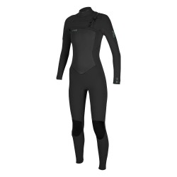 oneill wms epic 3 2mm black floral back zip - combi surf integrale