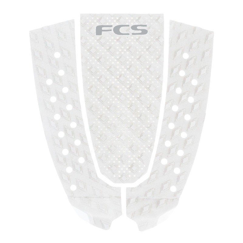 Pad Surf FCS T-3 Pin Eco White/Cool Grey – 3 Pièces – Traction Éco-Conçue pour Surfboard Pin Tail
