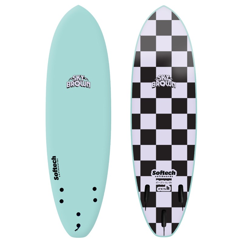 Planche surf mousse 5'6 Sky Brown FCS II Seafoam