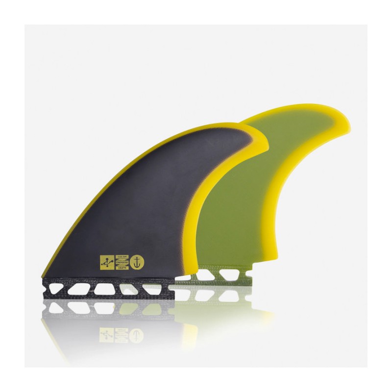 Dérives de Surf Captain Fin Chemistry Twin Black Yellow – Style Retro & Performance