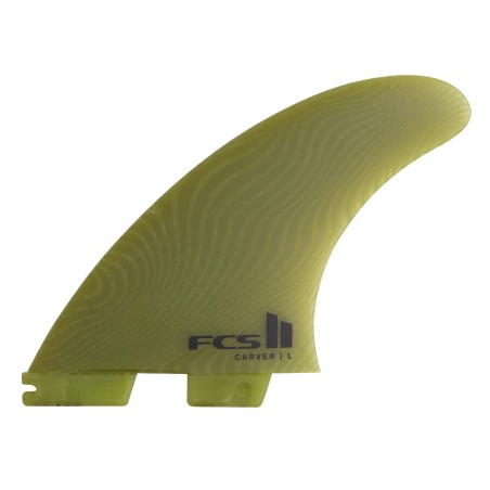 Set de 3 dérives FCS II Carver Neo Glass Eco coloris vert sauge (Sage), construction écologique haute performance.