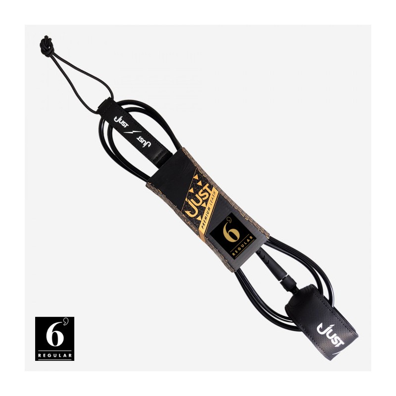 Leash de Surf Premium Just Regular 6' Black – Fiabilité et Confort au Quotidien
