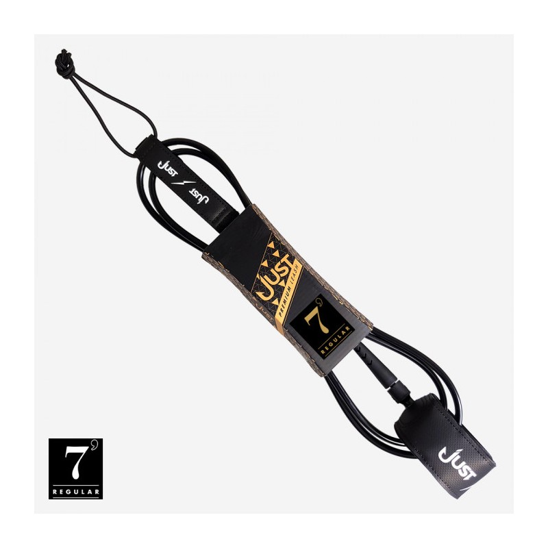 Leash Surf Premium Just Regular 7' Black – Fiabilité et Confort au Quotidien