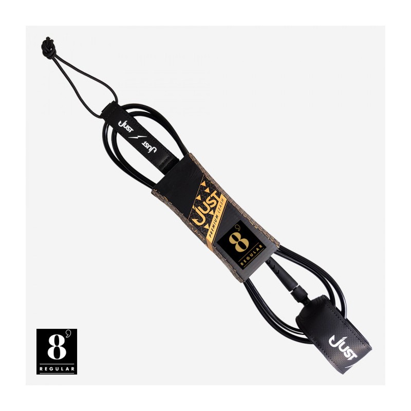 Leash de Surf Premium Just Regular 8' Black – Fiabilité et Confort au Quotidien