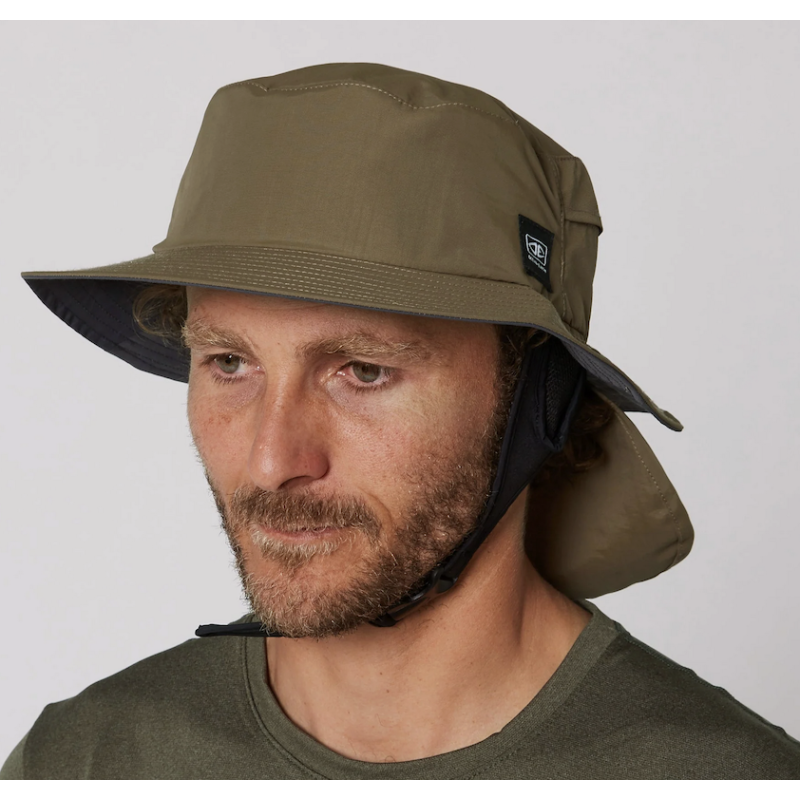 Chapeau de Surf Ocean & Earth Indo Stiff Peak Homme – Olive | Protection UV et Maintien Optimal