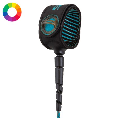 Leash de surf FCS Freedom Helix 6 pieds All Round avec cordon hélicoïdal texturé.