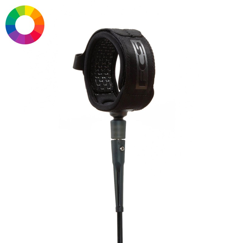 Leash de longboard FCS 9 pieds All Round Calf, strap large pour attache sous le genou, coloris générique.