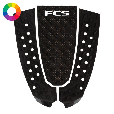 Pad de surf FCS T-3 Pin Eco en trois parties, conçu pour planches à tail étroit, texture Diamond III