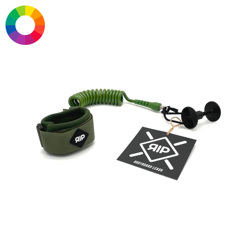 Leash de bodyboard pour biceps Rip, cordon téléphone noir de 7mm de diamètre