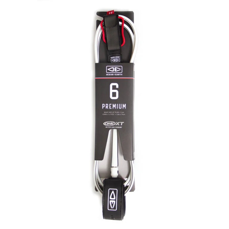 Leash de surf Ocean & Earth Premium 6'0 One XT noir