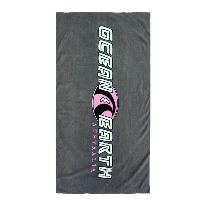 Grande serviette de plage Ocean & Earth Heritage en coton jacquard avec logo rétro