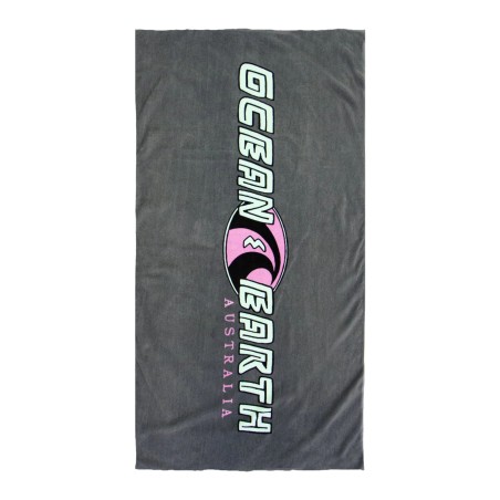 Grande serviette de plage Ocean & Earth Heritage en coton jacquard avec logo rétro