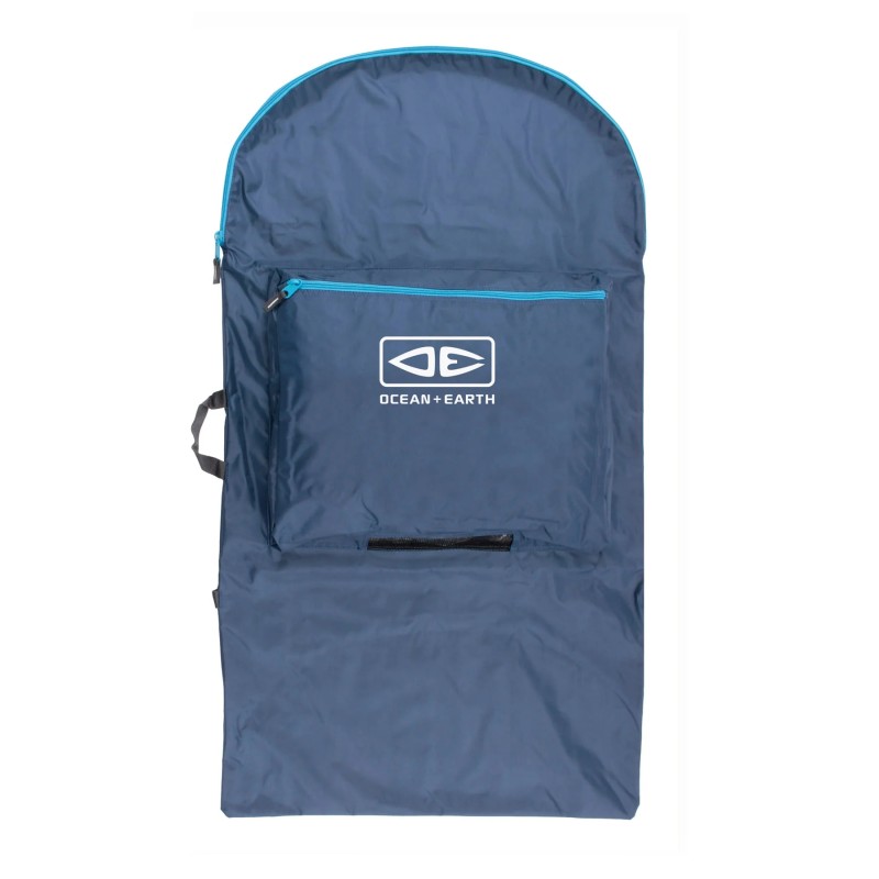 Housse de bodyboard Ocean & Earth Flatrock grise et noire, avec poche frontale zippée