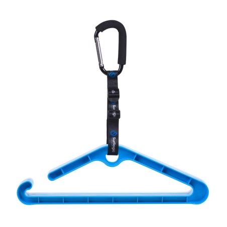 Cintre technique bleu Surflogic Wetsuit Hanger Double System avec son crochet rotatif classique et sa sangle