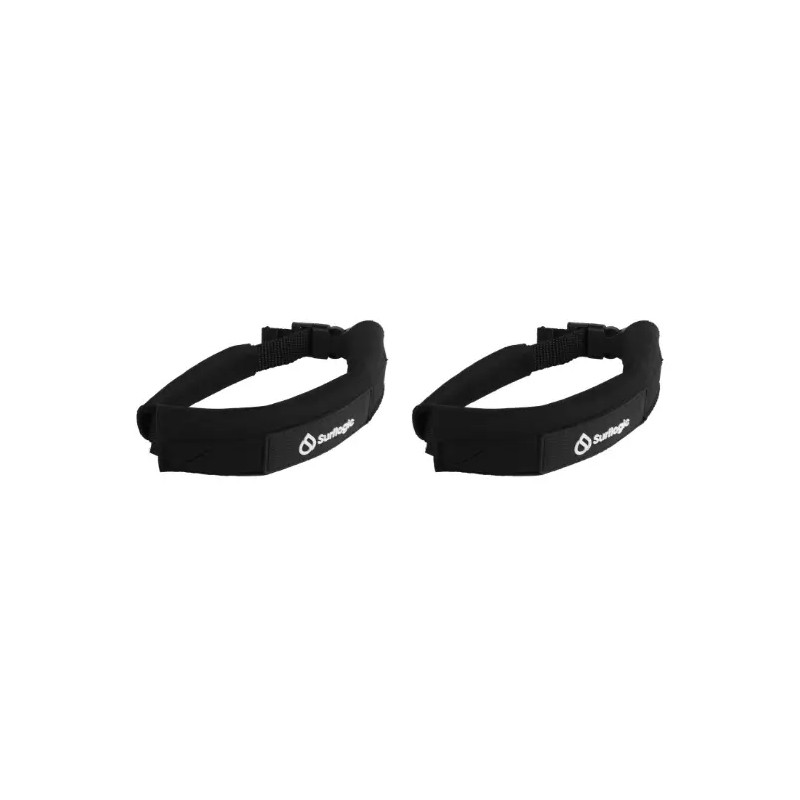 Paire de leashs de palmes haut de gamme Surflogic Pro Fin Savers de couleur noire