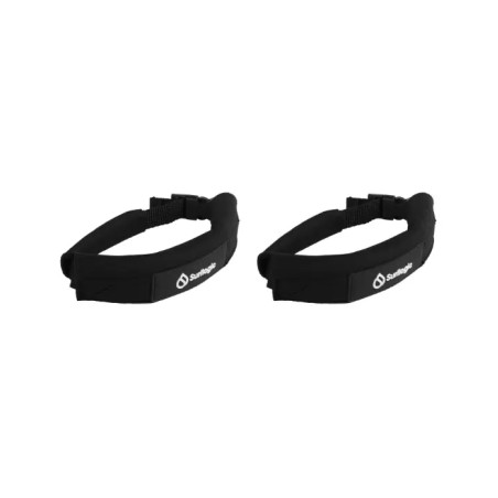 Paire de leashs de palmes haut de gamme Surflogic Pro Fin Savers de couleur noire