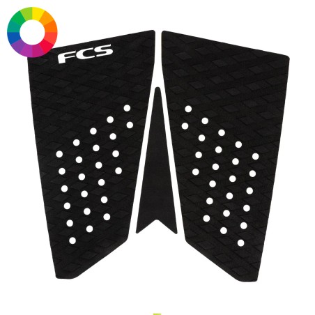 Pad de surf 2 pièces éco-conçu FCS T-3 Fish Eco de couleur unie, sans arche centrale