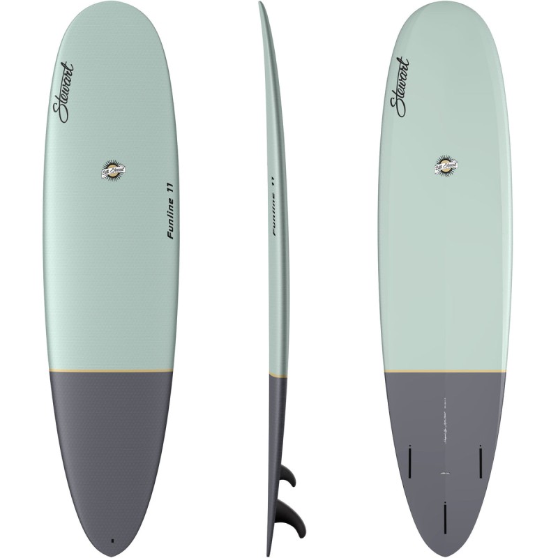 Planche de surf Stewart Hydrocush Funline en taille 7'0", montrant son outline hybride