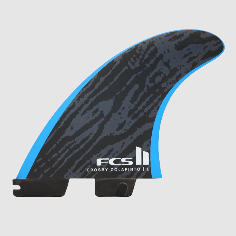 Set de 3 dérives de surf FCS II Crosby Colapinto Performance Core de couleur noir et bleu