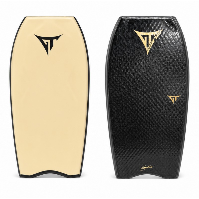 Planche de bodyboard GT Boards Mega-T beige avec slick noir,