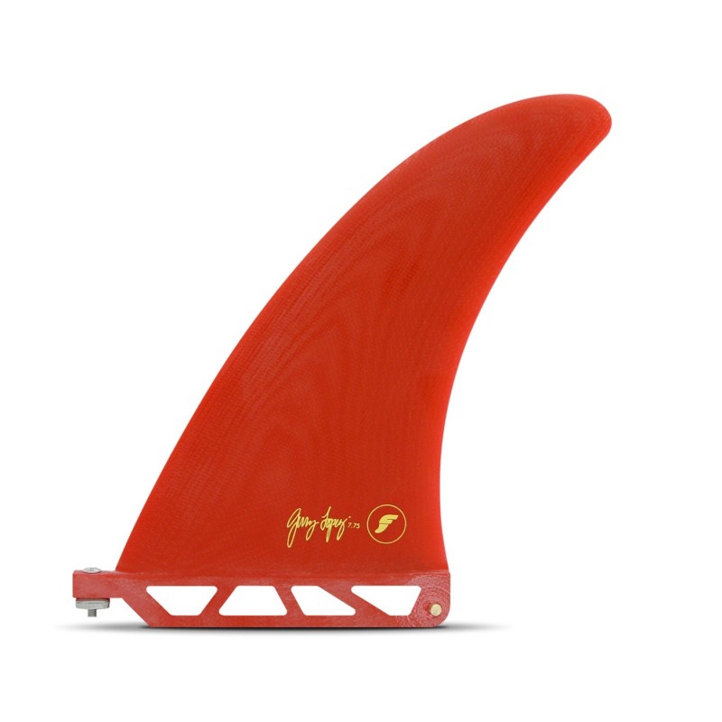 futures fins 7 75 gerry lopez fiberglass solid red single fin